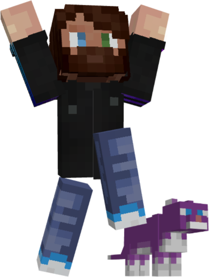 Minecraft spelare och en katt